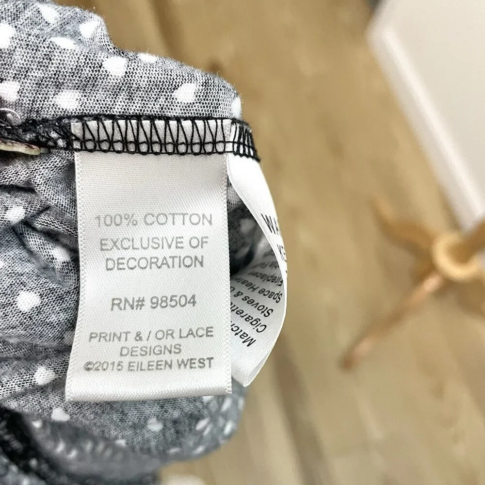 Eileen West Hearts Cottagecore Feminine Romantic Nightgown Black size Large - Picture 8 of 8